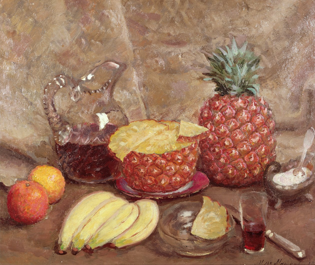 Still Life with Pineapples by Ilya Ivanovich Mashkov