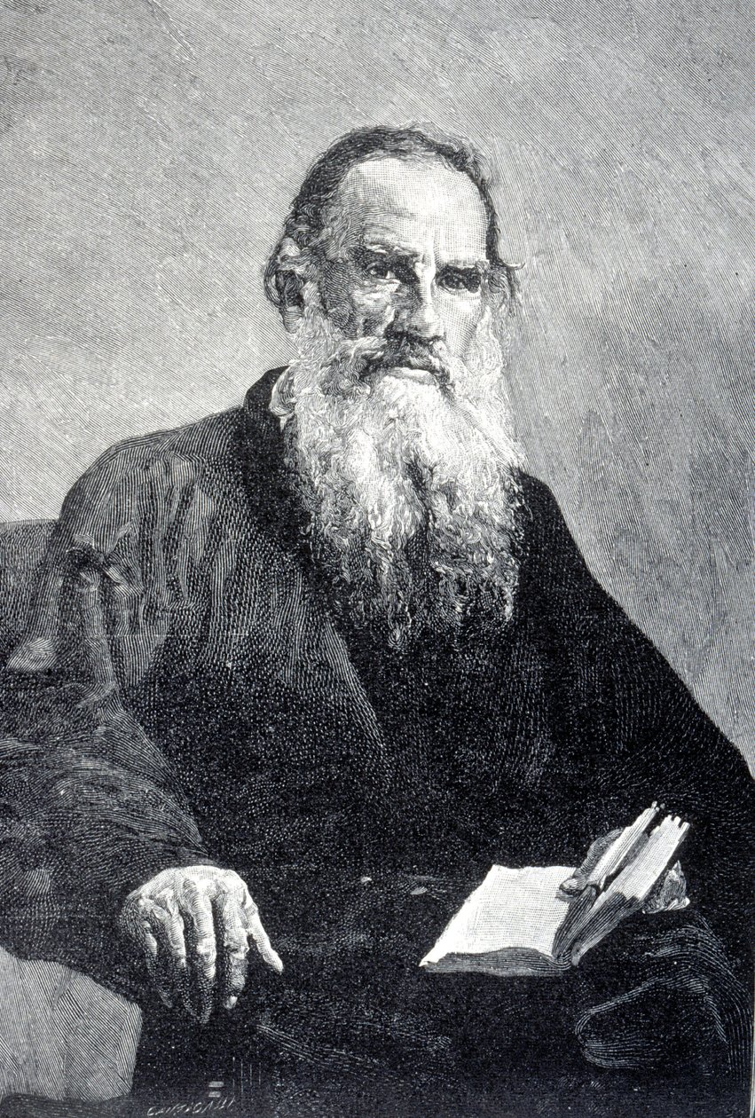 Portrait of Leon Tolstoi by Ilya Efimovich (after) Repin