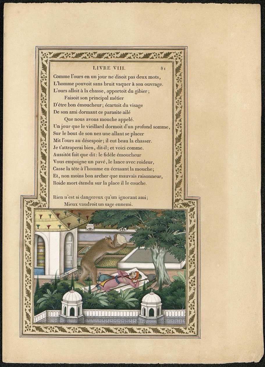 The Bear and the Gardener by Imam Bakhsh Lahori