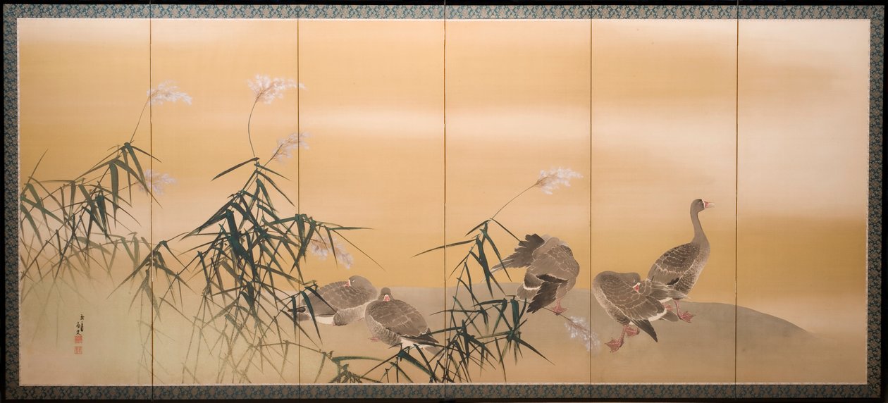 River Reeds and Geese by Imao Keinen