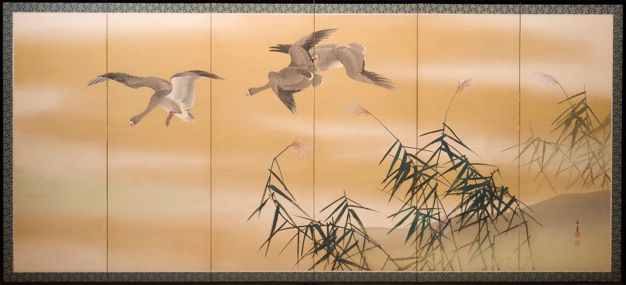 River Reeds and Geese by Imao Keinen