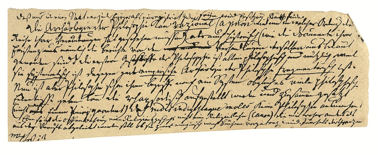 Autograph manuscript, in German, notes on philosophy and the University of Königsberg by Immanuel Kant
