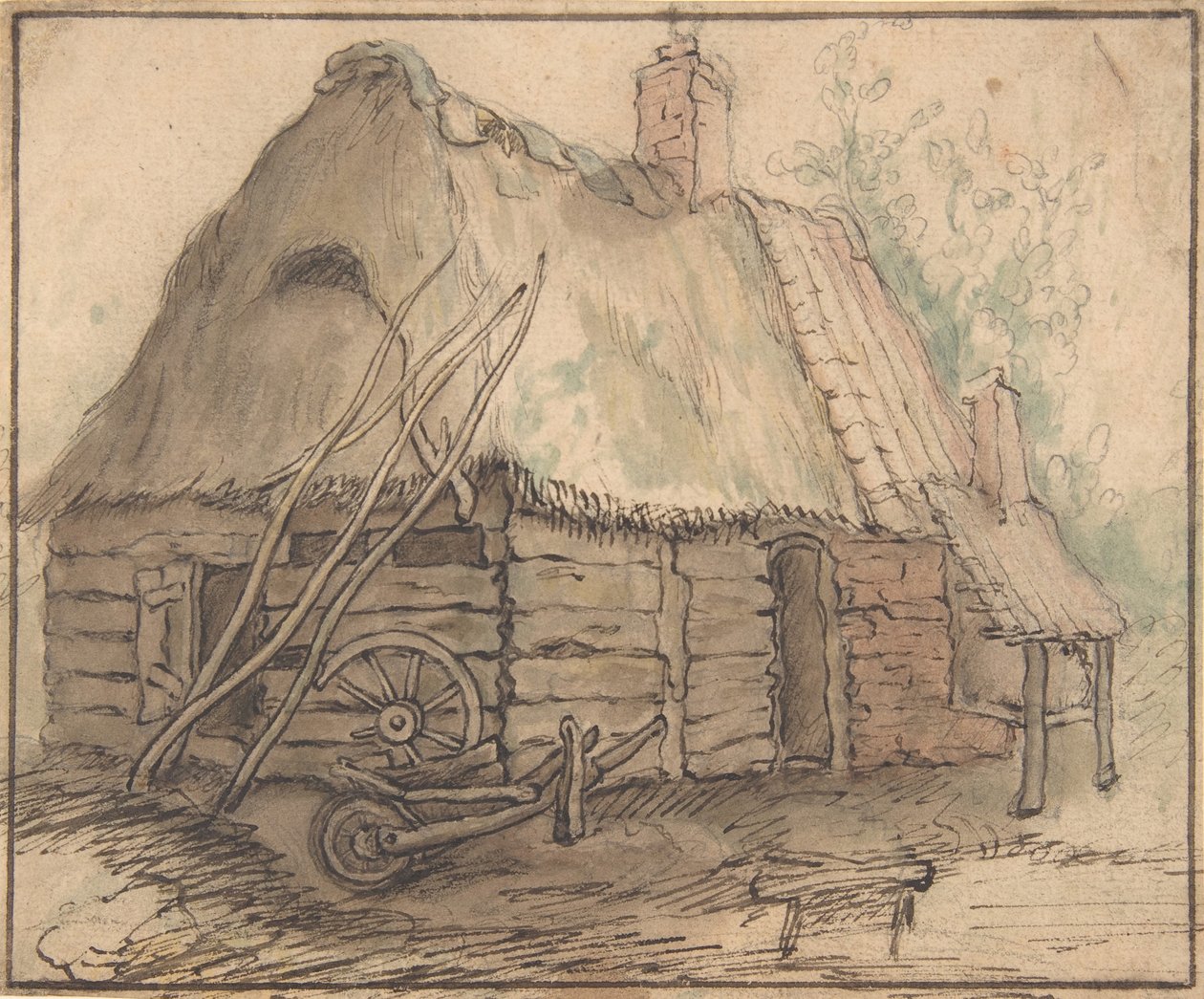 A Farm Building by In the manner of Abraham Bloemaert.