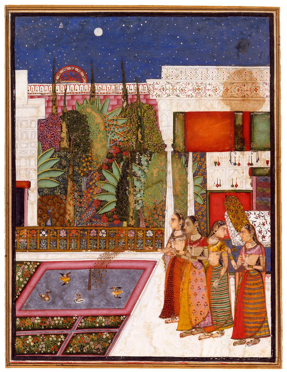 Four Women in a Palace Garden by Indian Art