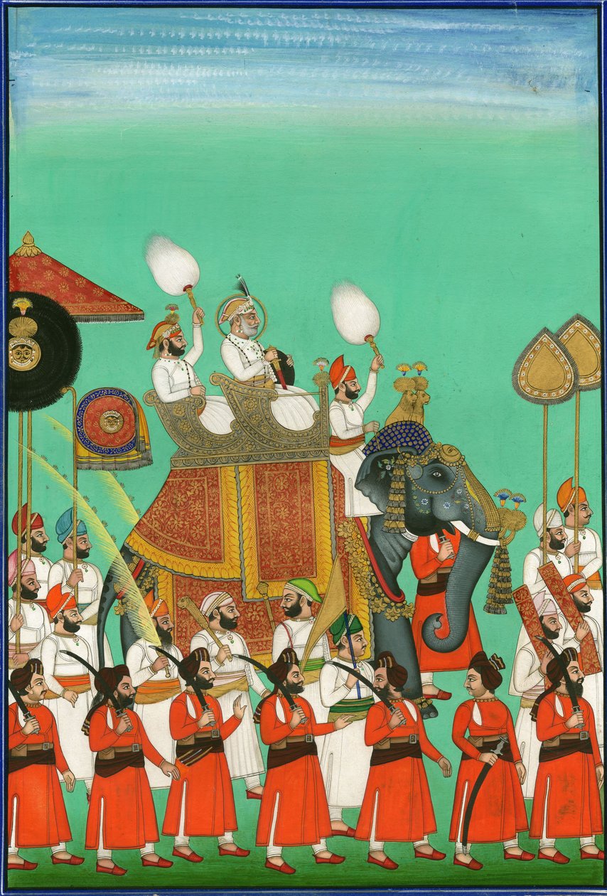 Rajah of Jodhpur Riding an Elephant, c1780 by Indian Art