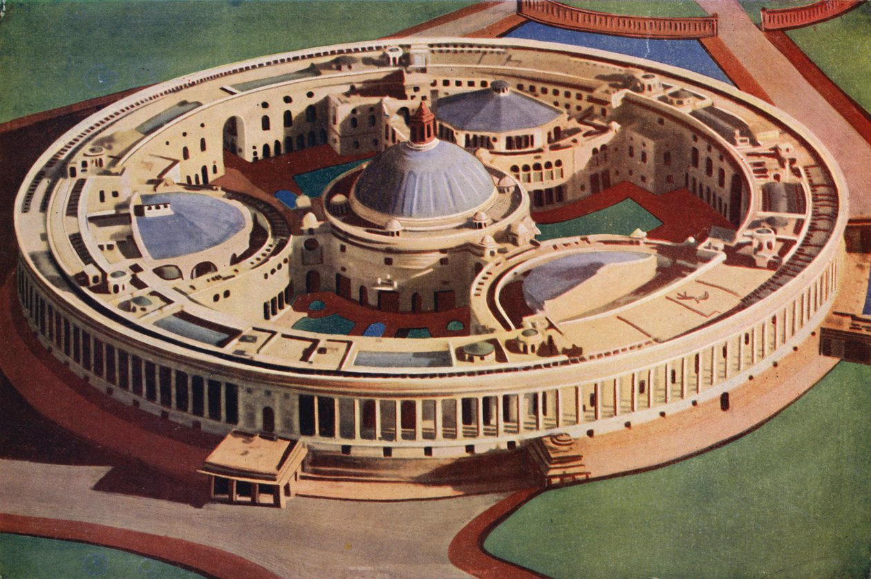 Council House or the Parliament of India, Delhi by Indian photographer