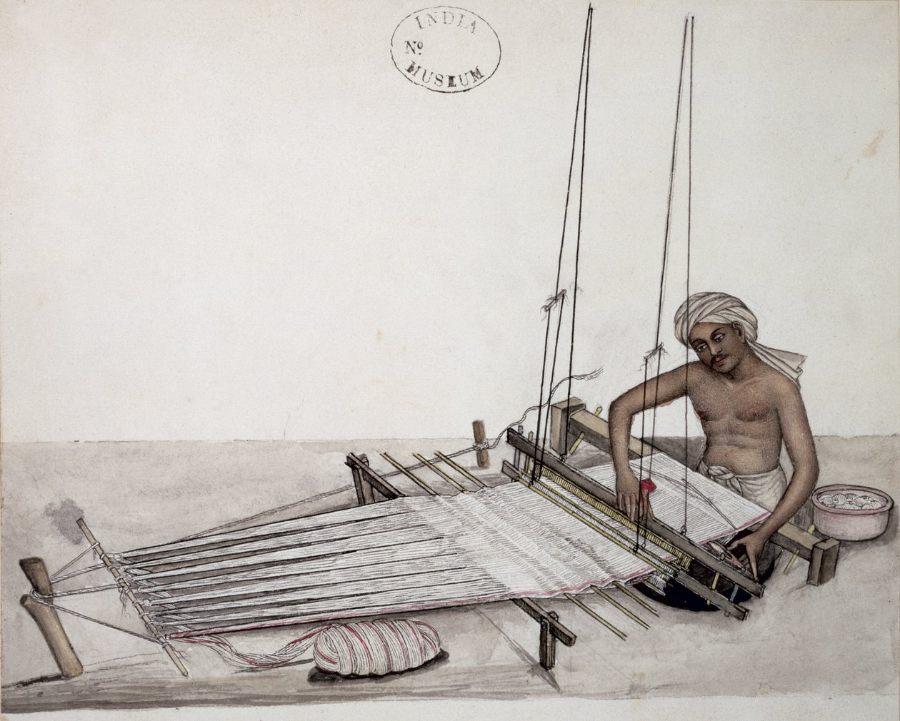 Weaver at a loom, Bombay, c.1873 by Indian School