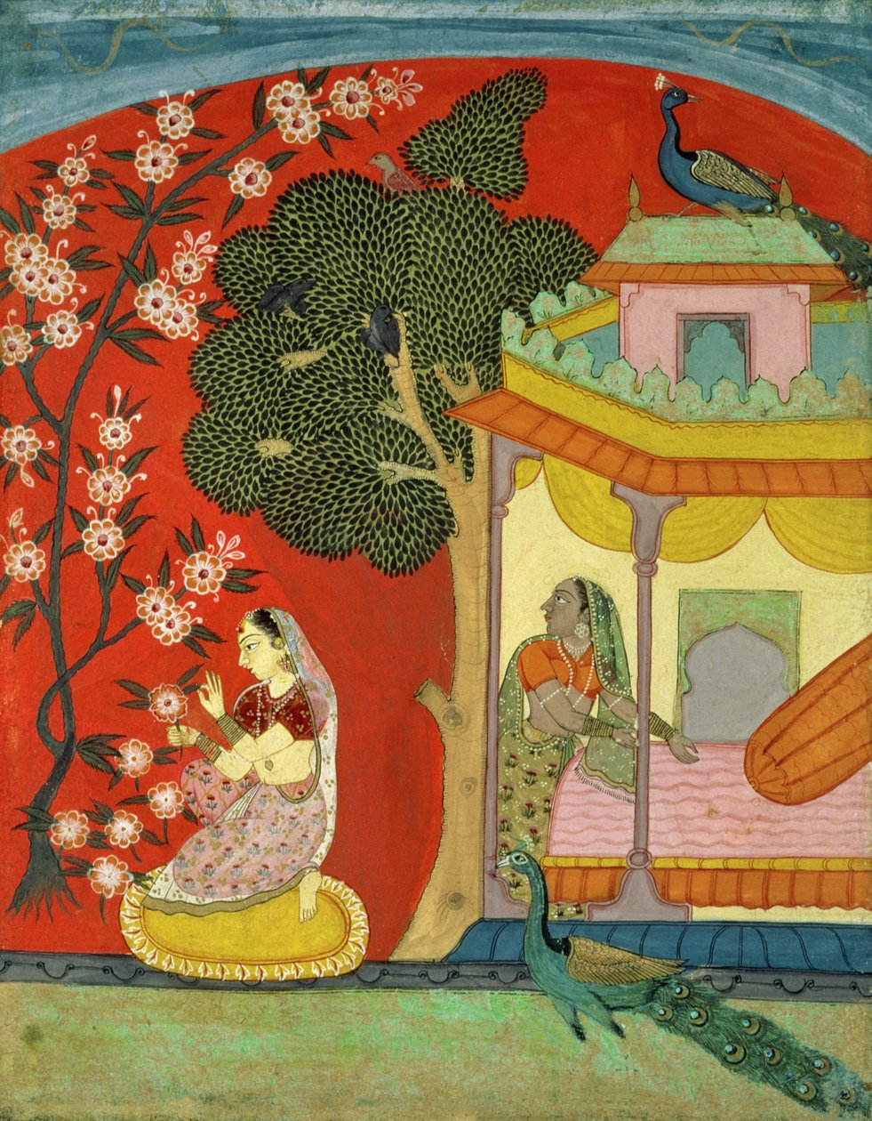 A Lady Plucking Blossoms, Southern Rajasthan or Deccan, c.1675 by Indian School