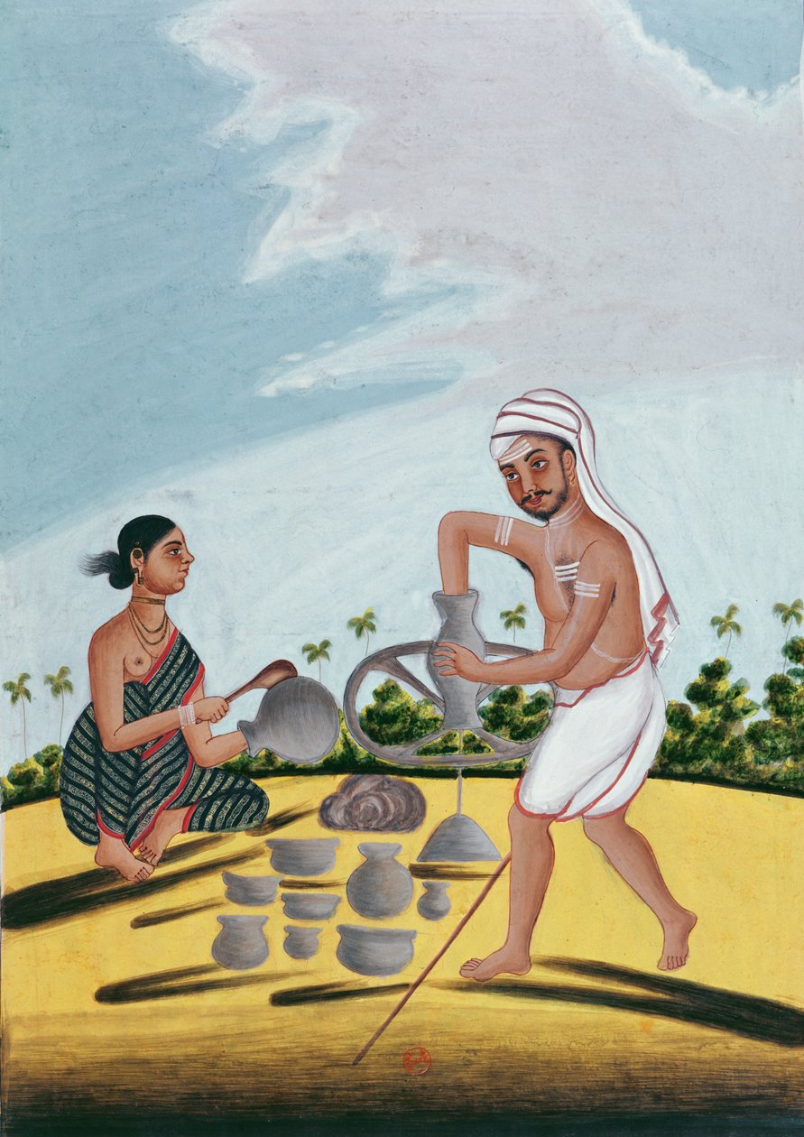 A Potter at Work by Indian School