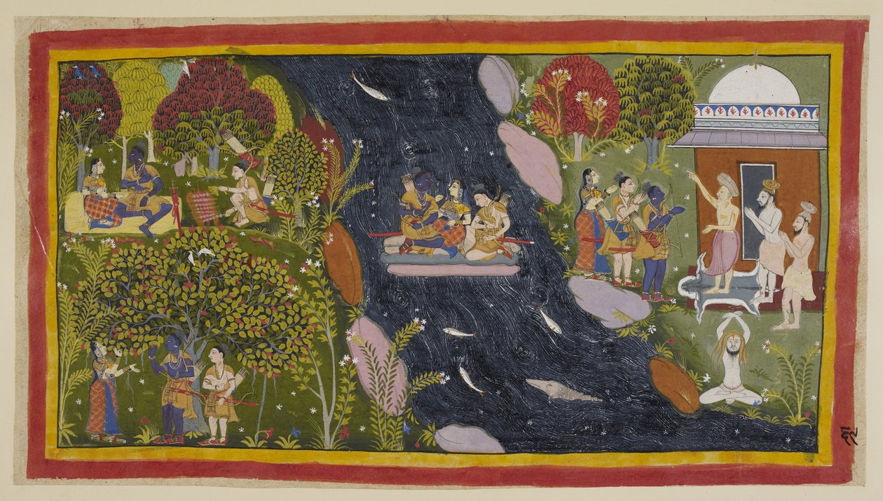 Bharadvaja Advises Travellers (detail) by Indian School