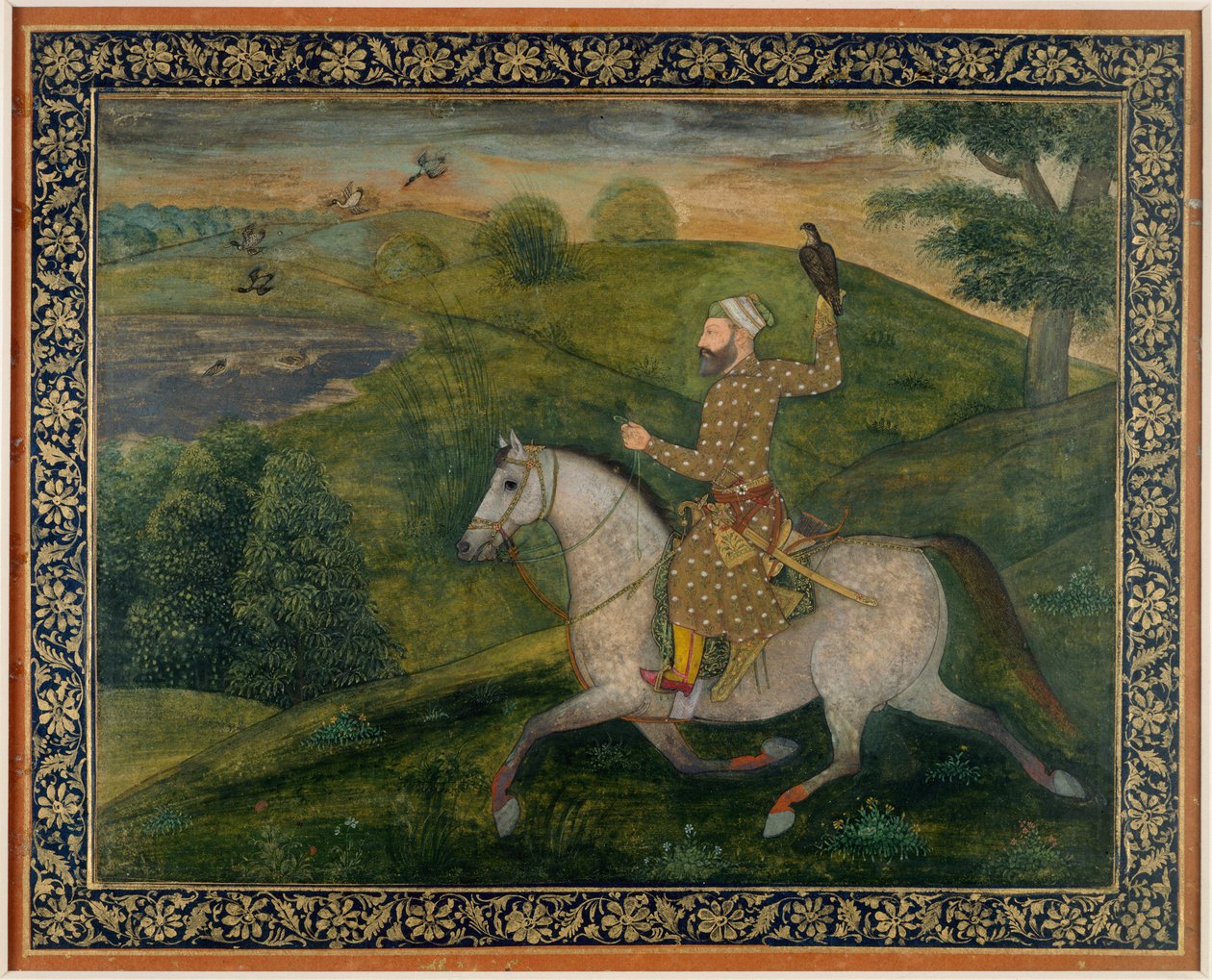 Alivardi Khan Goes Hawking by Indian School