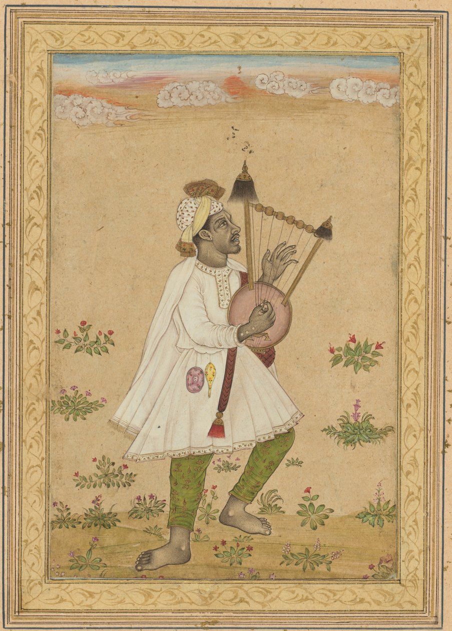 An African Lyre Player, c.1640-1660 by Indian School