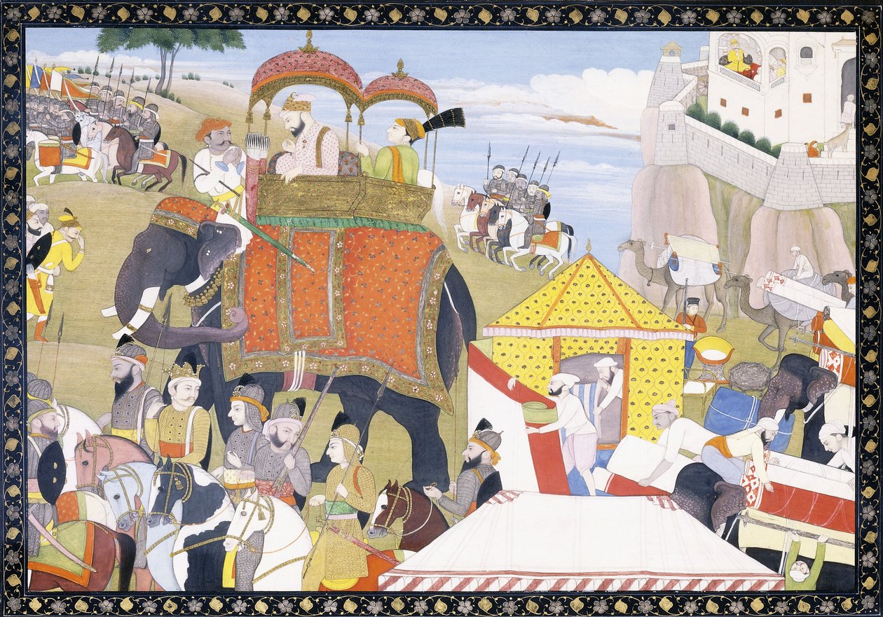 An illustration from the Hamir Hath by Indian School