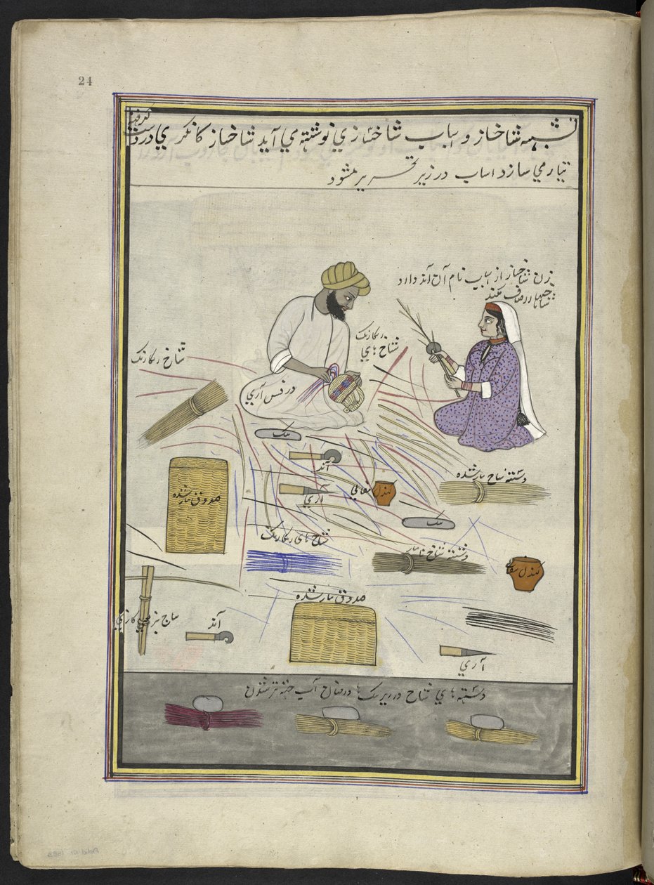 Basket-maker and his wife by Indian School
