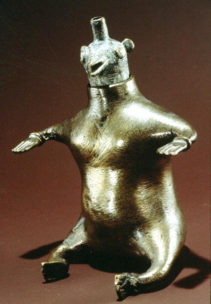 Bird Headed Animal Oil Lamp by Indian School
