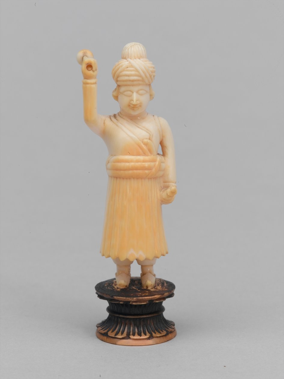 Black pawn, chess piece, India, 1820 by Indian School