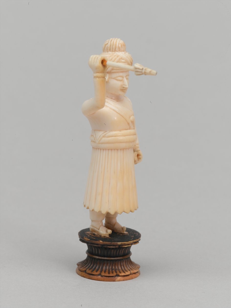 Black pawn, chess piece, India, 1820 by Indian School