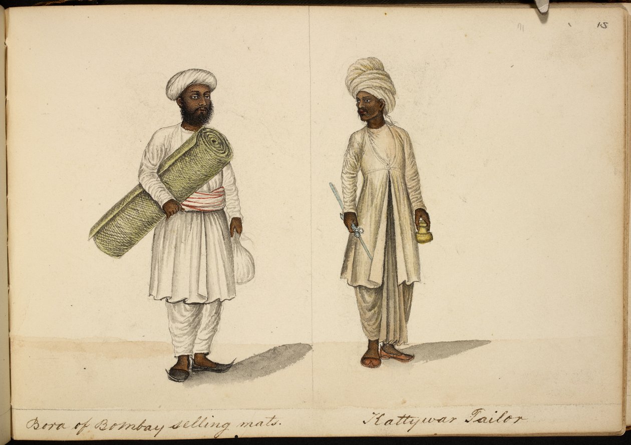 Bohori Mat-Seller; Kathiawar Tailor by Indian School