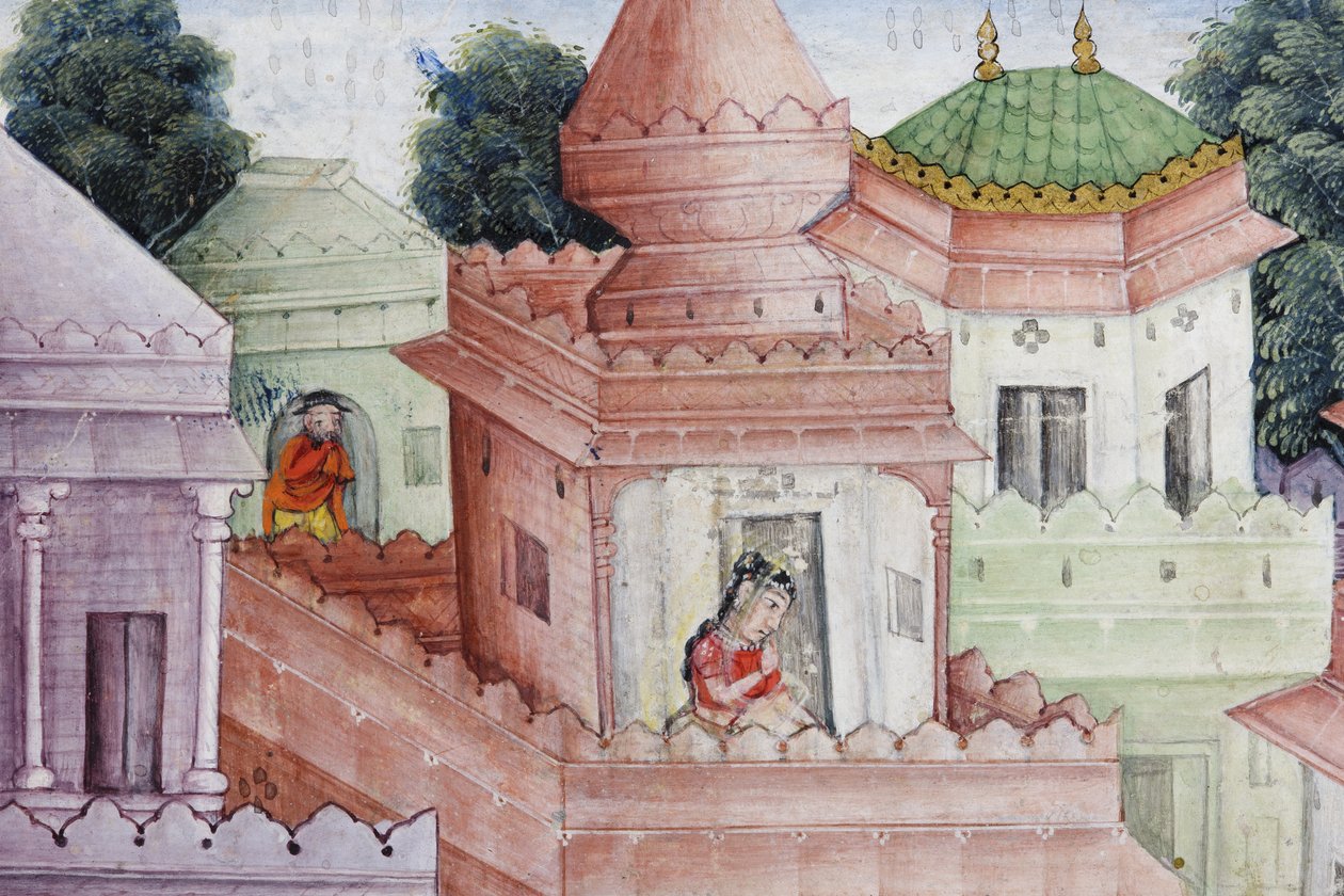 (detail) Krishna Cleaves the Demon Narakasura with his Discus by Indian School