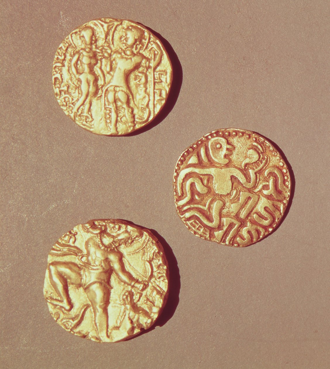 Dinars of Kumargupta I (425-454) Chandragupta I (320-335) and Sri Rajray by Indian School