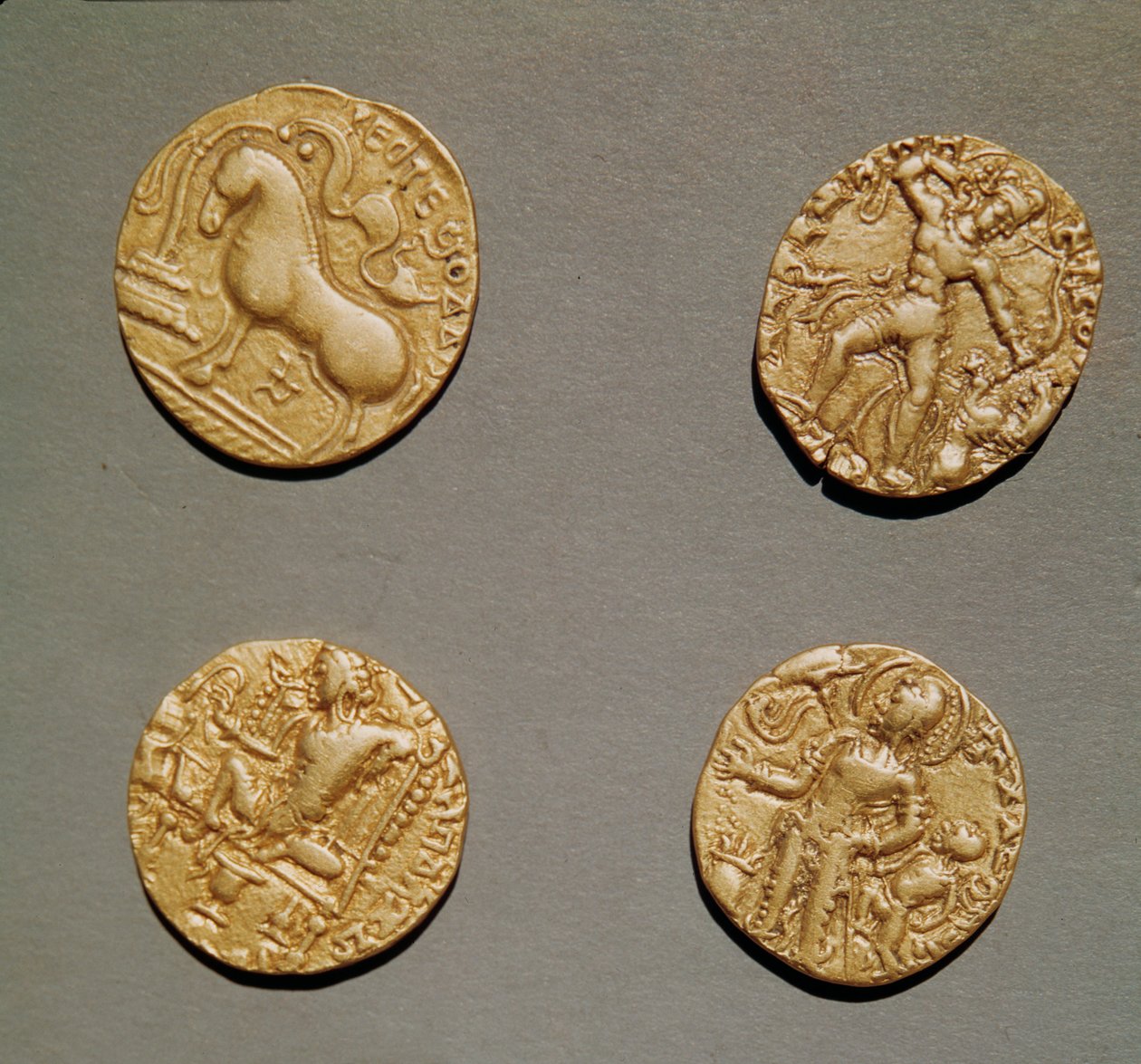 Dinars of Samudragupta (335-375) Kumaragupta I (415-454) and Chandragupta I (320-335) by Indian School
