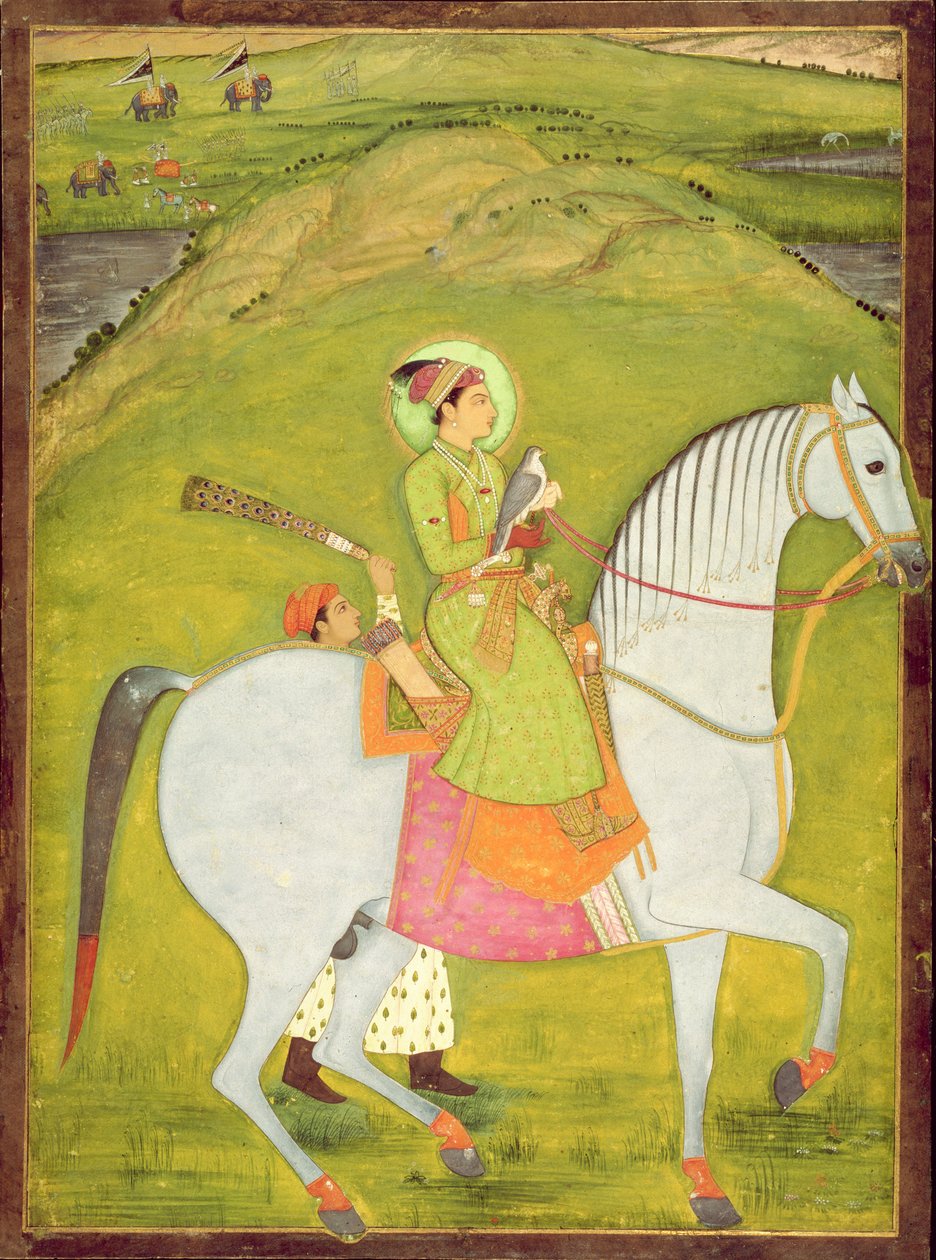 Young Prince Riding by Indian School