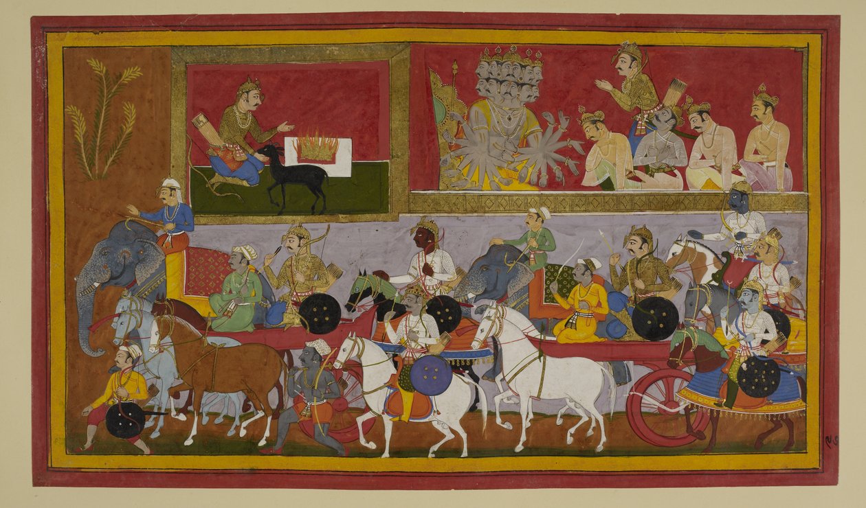Indrajit Readies Magic to Battle Rāma by Indian School