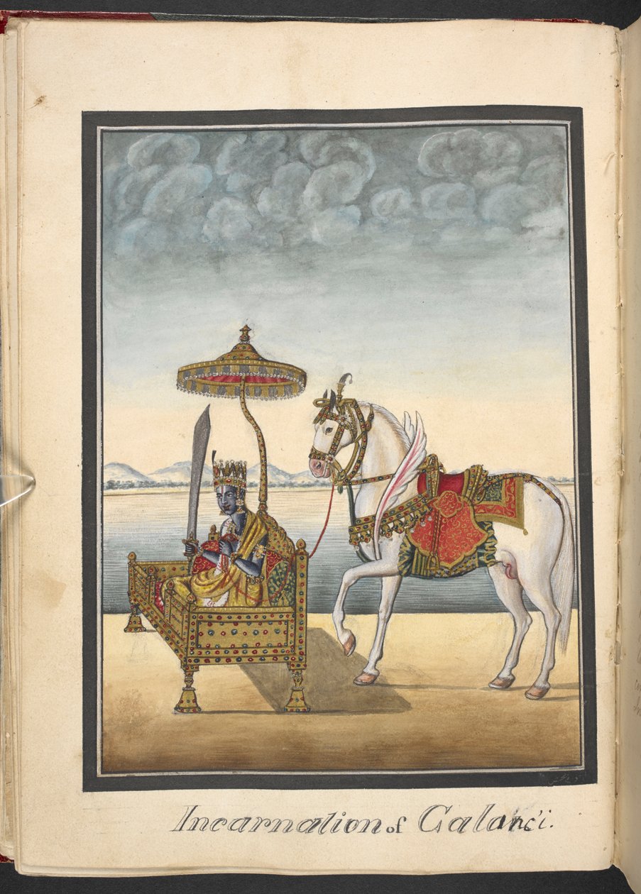 Kalki, tenth incarnation of Vishnu by Indian School