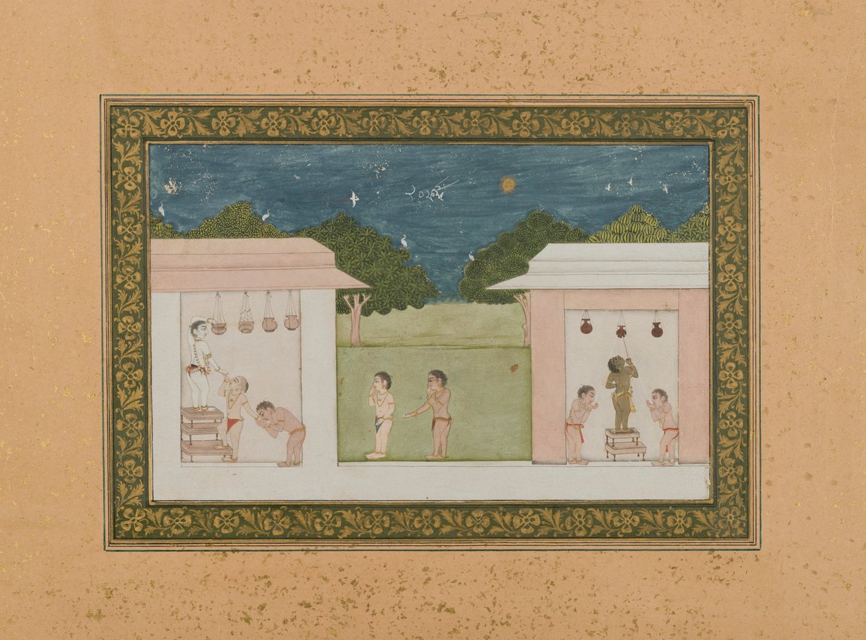 Krishna Stealing Curds by Indian School