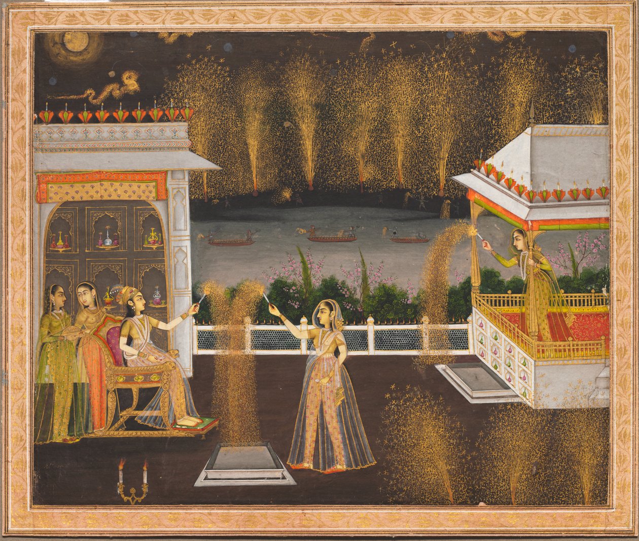 Ladies Celebrating Diwali, c.1760 by Indian School