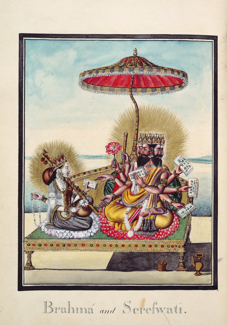 Brahma and Saraswati, from the Hindu epic the 