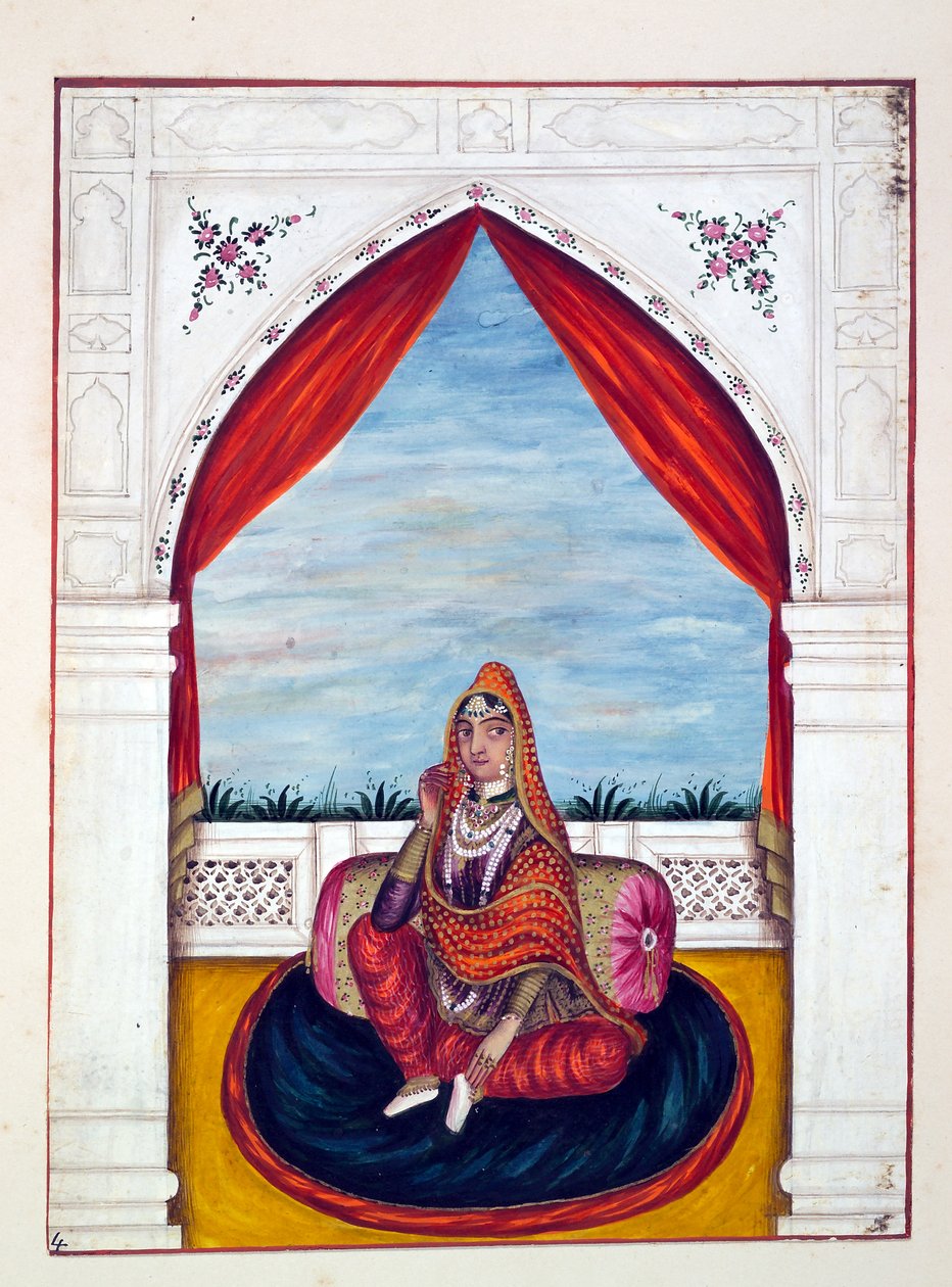 Maharani Chand Kaur, from The Kingdom of the Punjab, Its Rulers and Chiefs, Volume I, a Volume of 27 Watercolour Studies by an Unidentified Indian Artist (c.1840) by Indian School