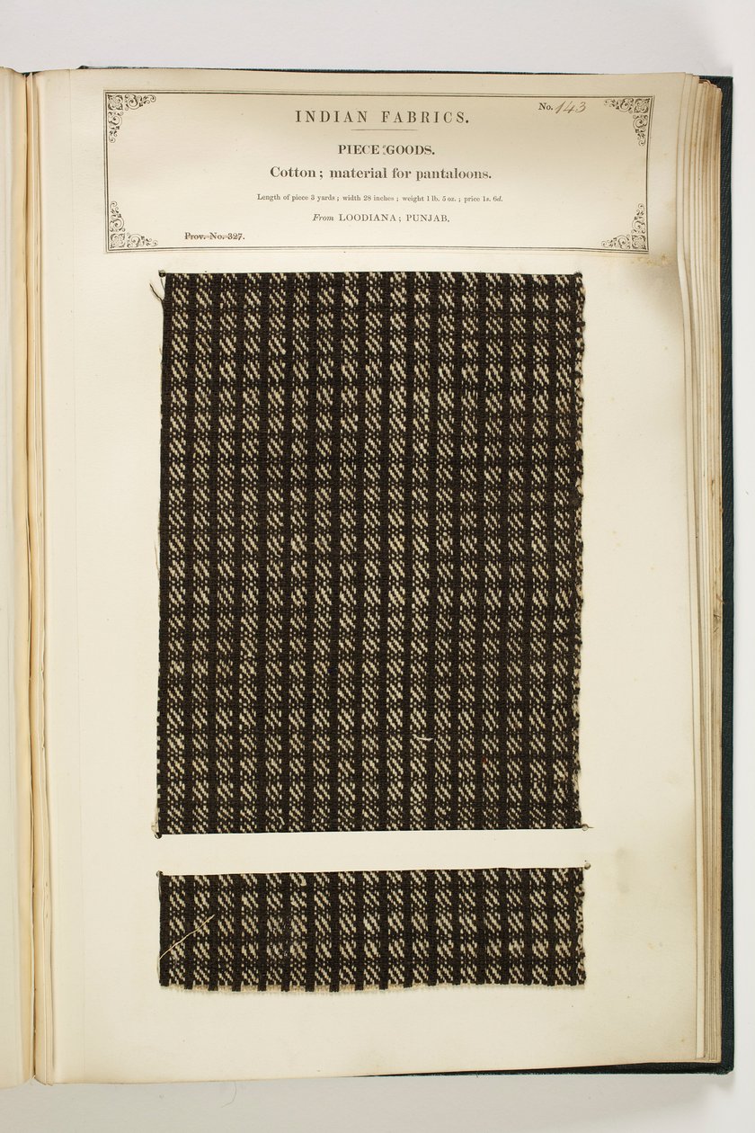 Material for Pantaloons, Loodiana, Punjab, Piece Goods, from The Collection of the Textile Manufacturers of India by Indian School