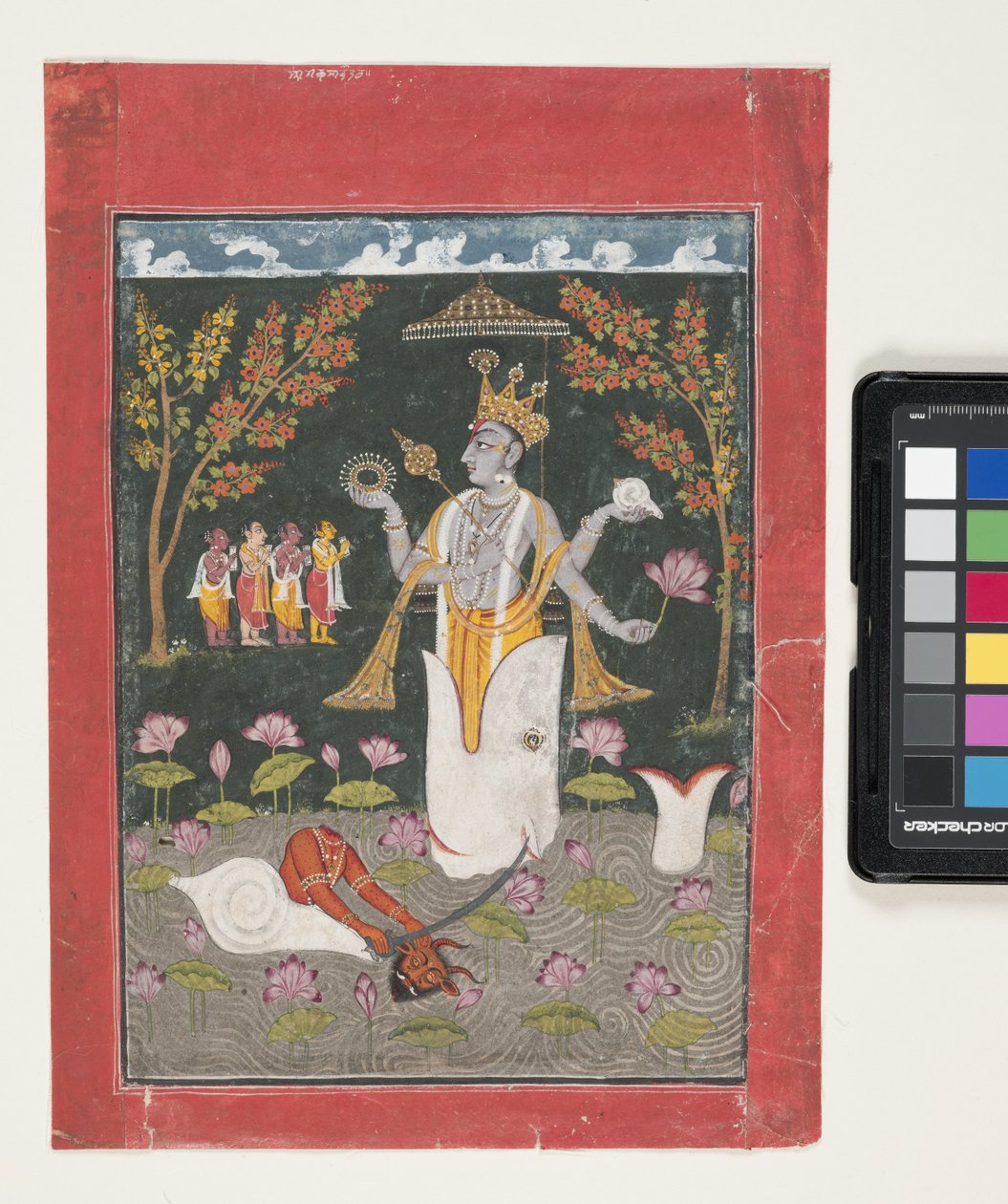 Matsya Avatar of Vishnu: The Slaying of Sankh Asura by Indian School