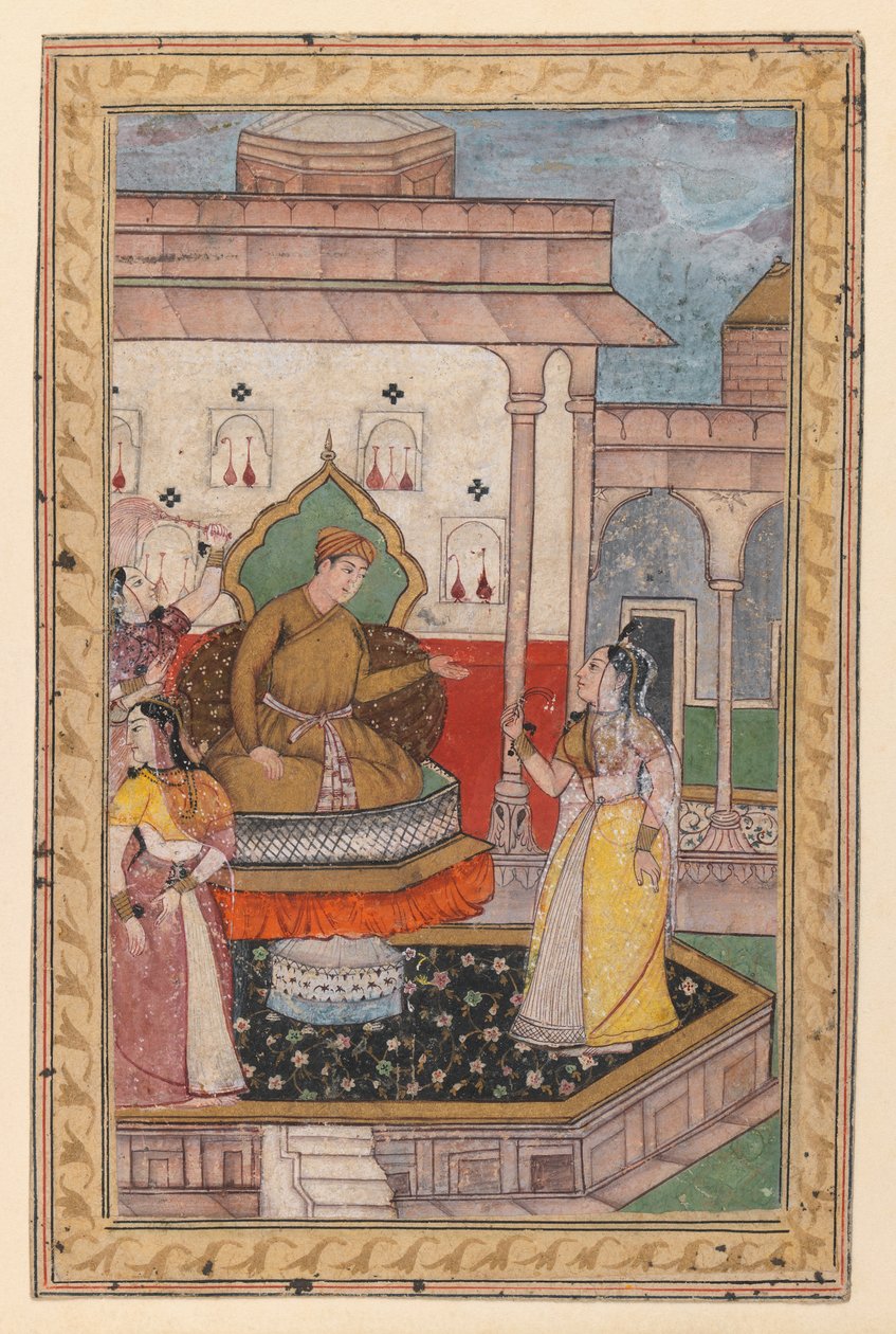Miniature Painting, Court Scene, Late 16th Century by Indian School