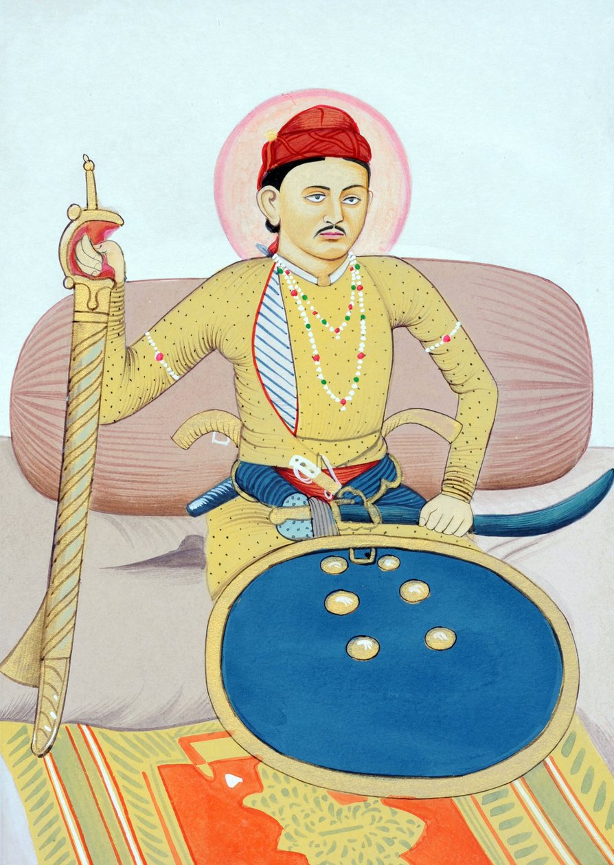 Miniature Painting of Maharaja Rana Zalim Singh Jhalawar by Indian School