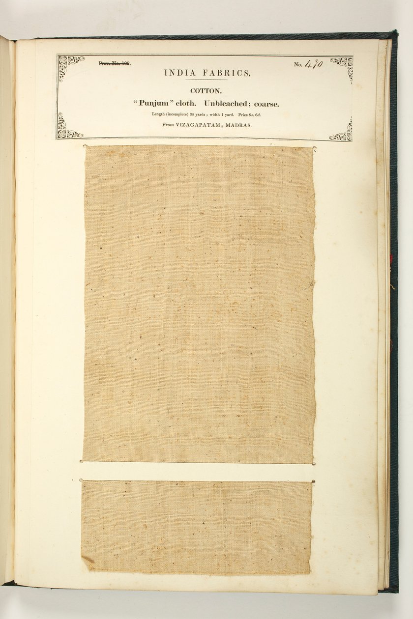 Punjum Cloth, Vizagapatam, Madras, from The Collection of the Textile Manufacturers of India, by John Forbes Watson, published in 1866 by Indian School