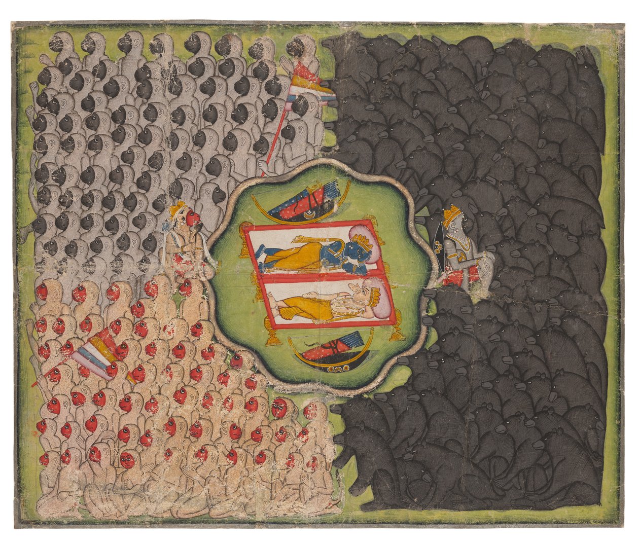 Rama and Lakshmana with the Armies of Monkeys and Bears (c.1780-1800) by Indian School