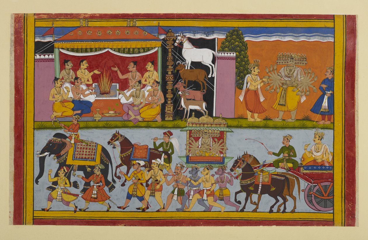 Ravana visits Nikumbhila where Meghanada performs sacrifices for the ...