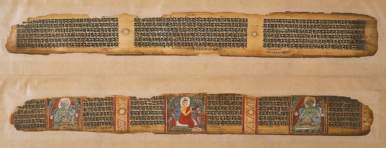 The Buddha Distributes Honey, from a Prajnaparamita Manuscript, West Bengal by Indian School