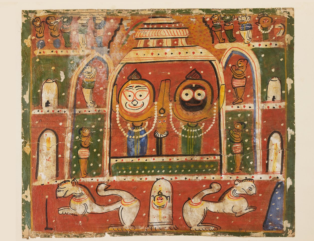 The Jagannatha Trio in the shrine at Puri by Indian School