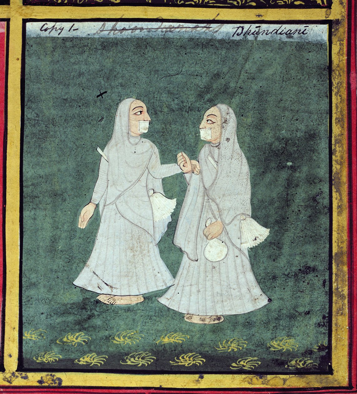 Two Dhondiya Women, Religious Mendicants, Udaipur, c.1810-20 (detail) by Indian School