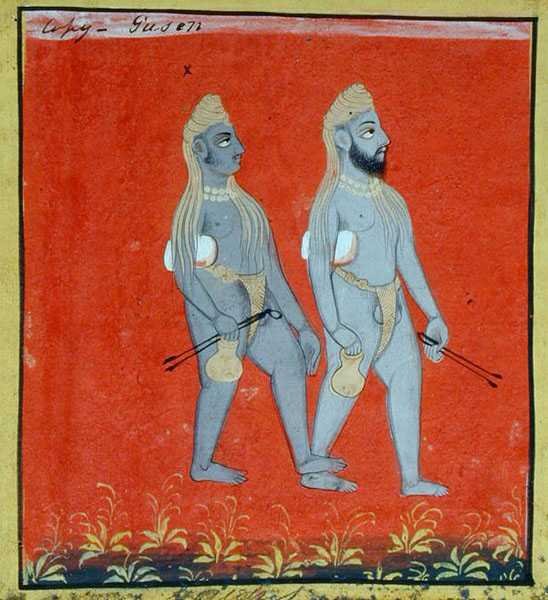 Two Gosains, Religious Mendicants, Udaipur, c.1810-20 (detail) by Indian School