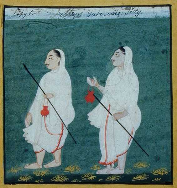 Two Jain Ascetics with Matted Hair (jati) Religious Mendicants, Udaipur, c.1810-20 by Indian School