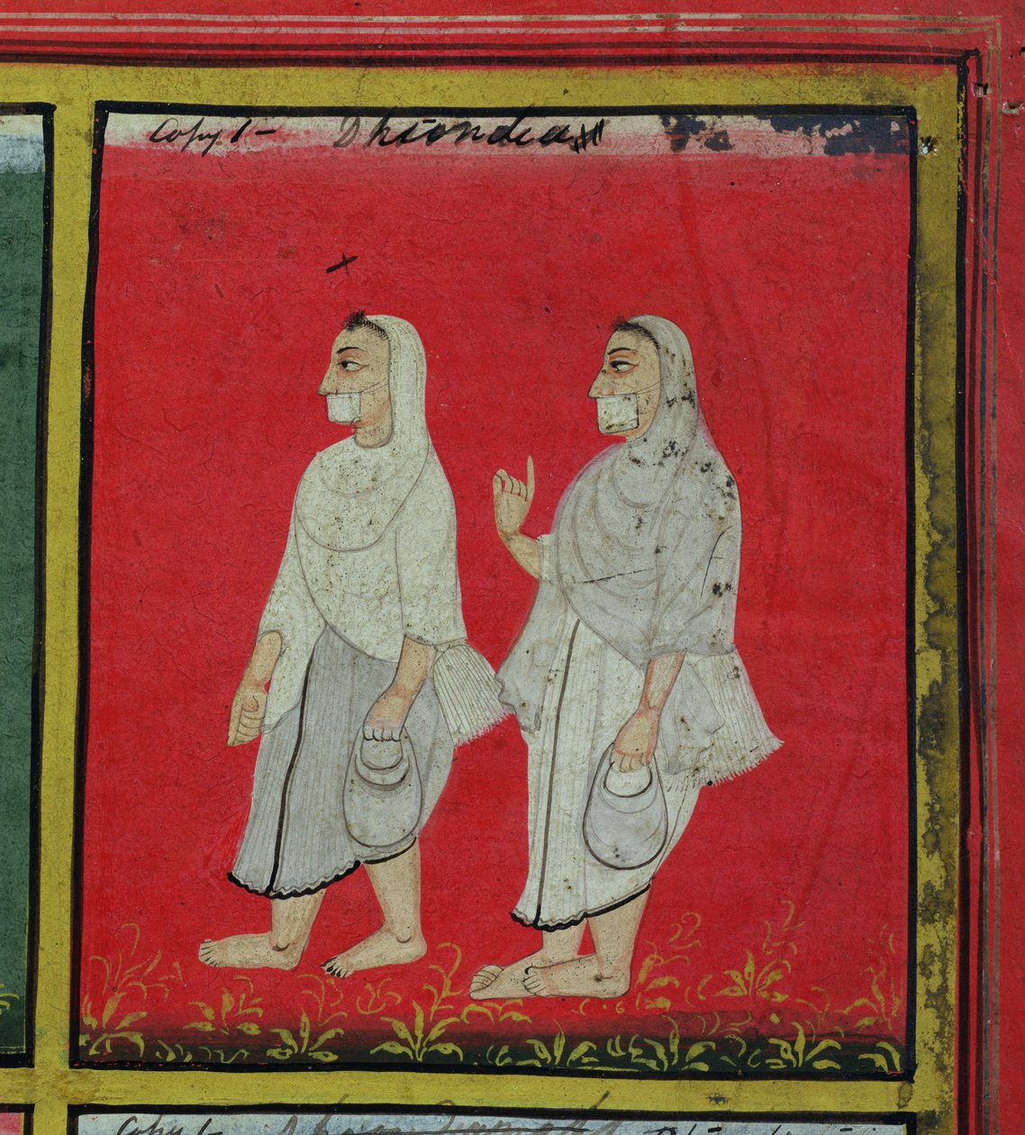 Two Jain Devotees, Udaipur, c.1810-20 (detail) by Indian School