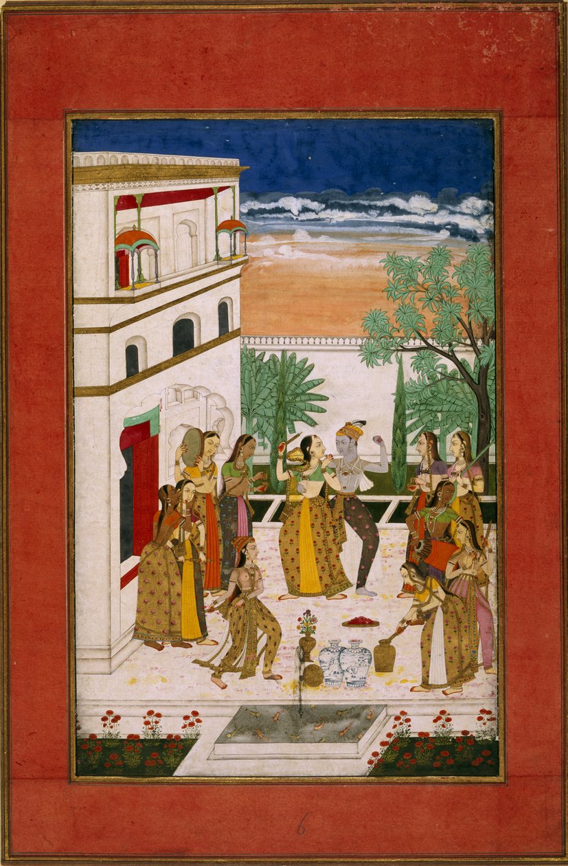 Vasanta Ragini, Radha & Krishna Dancing, c.1760 by Indian School