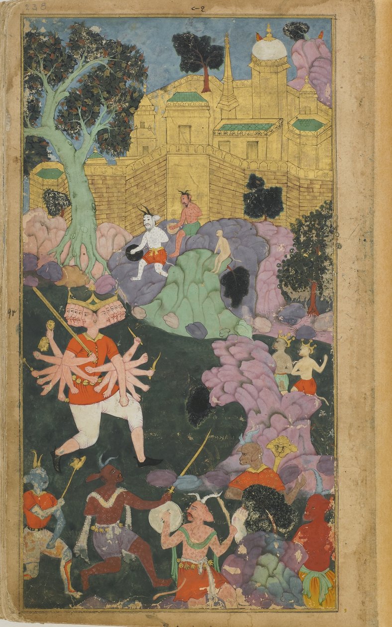 Ravana and his forces take up position before the city (Vol.2 fol.238) by Indian School