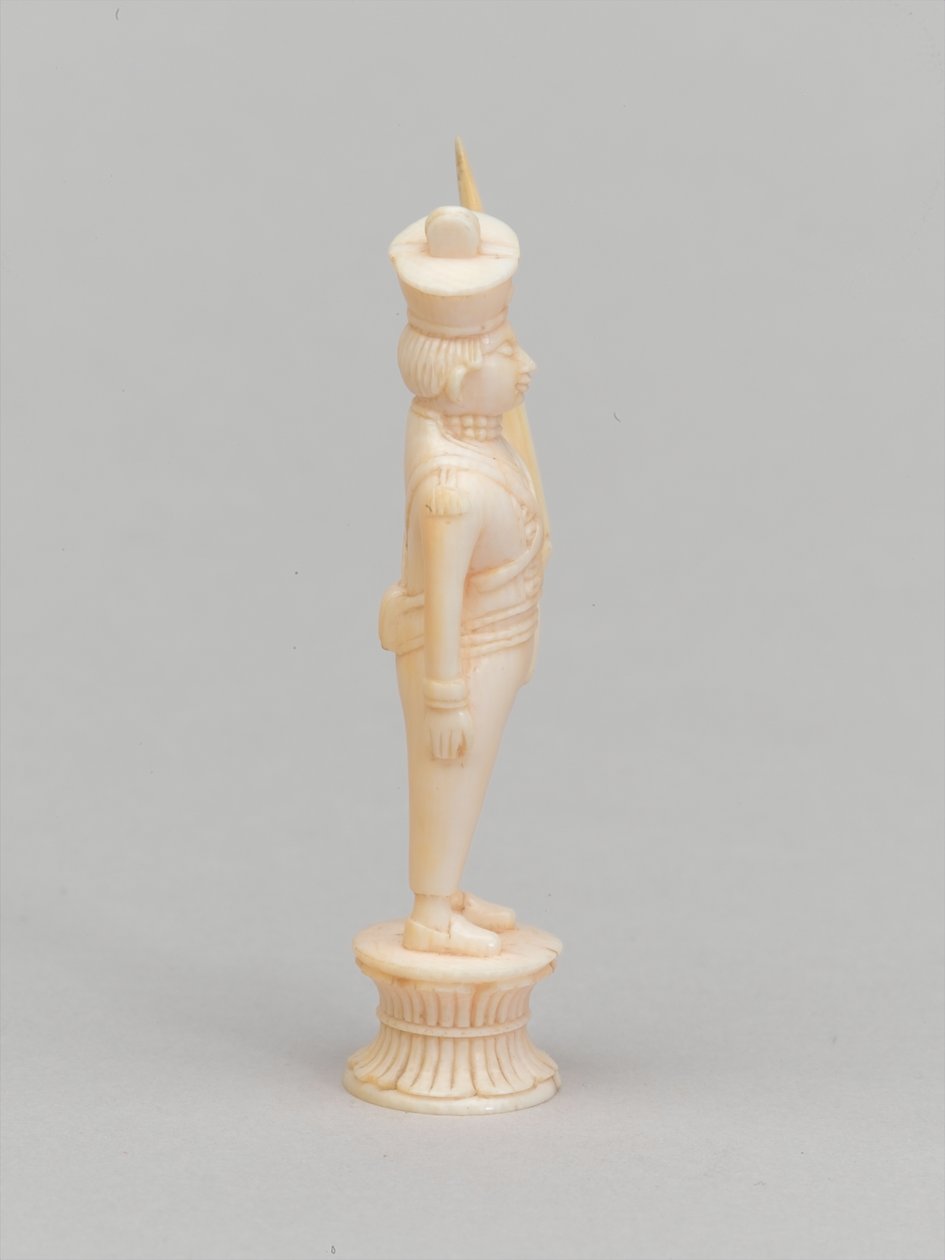 White pawn, chess piece, India, 1820 by Indian School