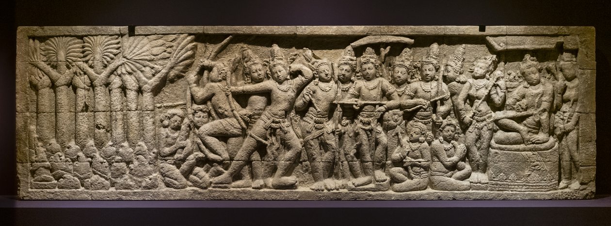 The archery test. Indonesia, Java, Boroduru. End of the 19th century by Indonesian School
