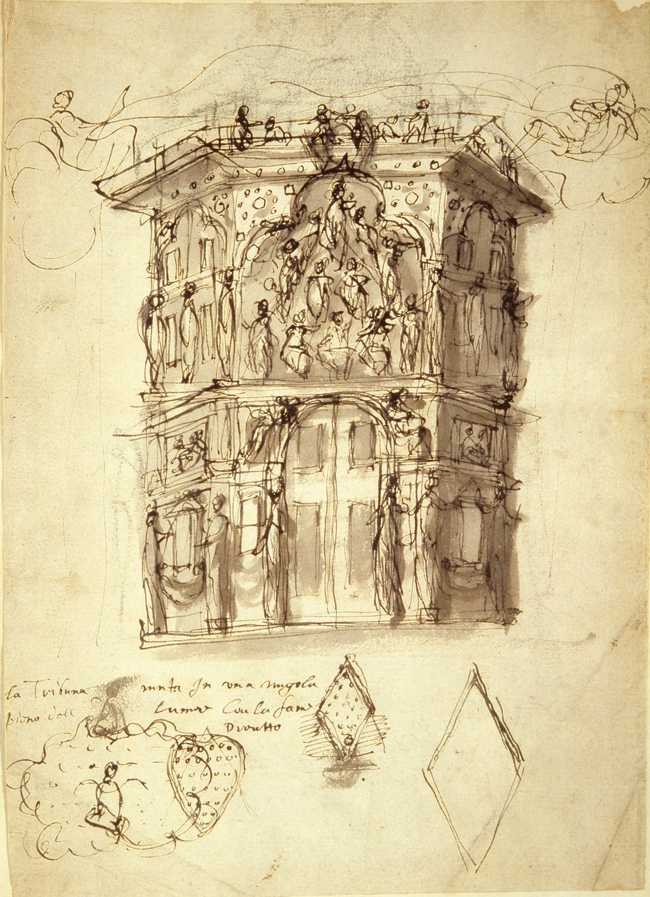 The Masque of Queens, scene 2: the House of Fame, c.1609 by Inigo Jones